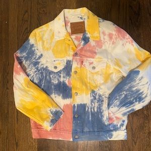 Tie dye denim jacket.